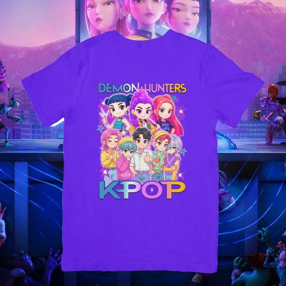Demon Hunters KPOP Kids Tee - Vibrant Purple